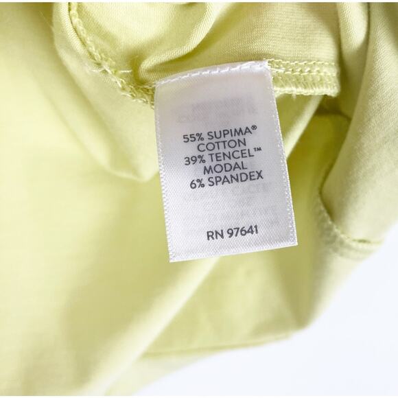 J Jill Luxe Supima Elbow Sleeve Tee Lime Green Soft Crew Neck Womens Size SP - Picture 7 of 10